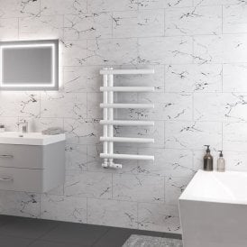 Eastbrook Marlow E-Style 850mm x 500mm Towel Rail Matt White   89.0807