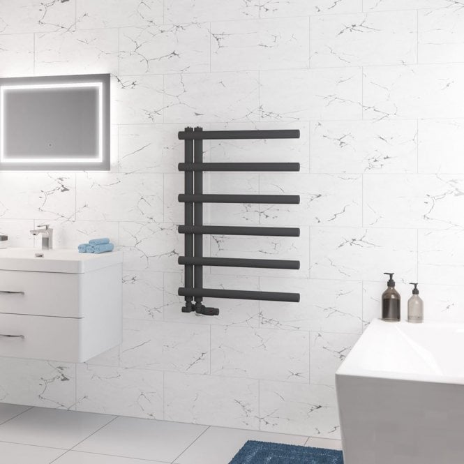 Eastbrook  Marlow E-Style 850mm x 600mm Towel Rail Matt Anthracite   89.0814