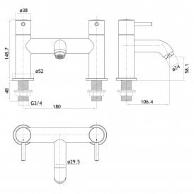 Eastbrook Meriden Bath Filler With A Curved Spout Matt Black   98.2022