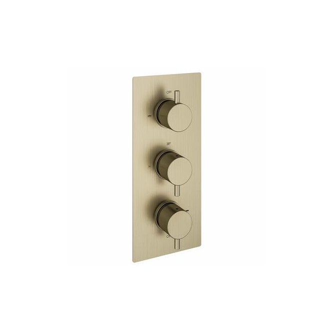 Eastbrook  Meriden Concealed Triple Thermostatic Shower Valve Brushed Brass   98.2076