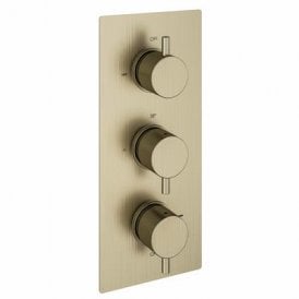Eastbrook Meriden Concealed Triple Thermostatic Shower Valve Brushed Brass   98.2076
