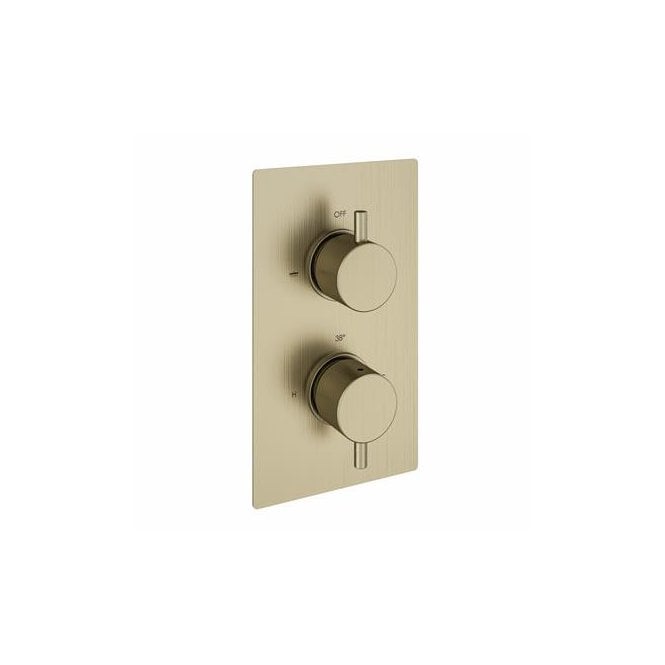 Eastbrook  Meriden Concealed Twin Thermostatic Shower Valve Brushed Brass   98.2073