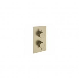 Eastbrook Meriden Concealed Twin Thermostatic Shower Valve Brushed Brass   98.2073