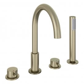 Eastbrook Meriden Four Hole Deck Mounted Bath Shower Mixer Brushed Brass   98.2039