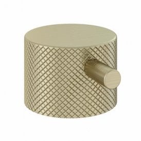 Eastbrook Meriden Full Knurling Brass Handle With Round Lever For Wall Mounted Thermostatic Shower Valve Brushed Brass   98.2079