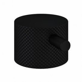 Eastbrook Meriden Full Knurling Brass Handle With Round Lever For Wall Mounted Thermostatic Shower Valve Matt Black   98.2078