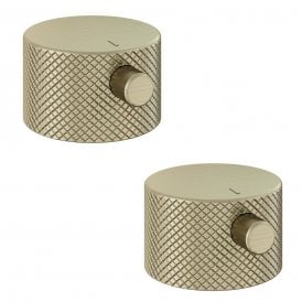 Eastbrook Meriden Full Knurling Brass Pair Handle For Wall Mounted 3TH Basin/Bath Mixer Tap Brushed Brass   98.2053