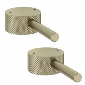 Eastbrook Meriden Full Knurling Brass Single Handle With Round Lever For Freestanding Bath Tap Brushed Brass   98.2063