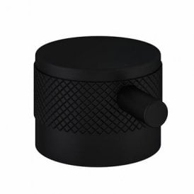 Eastbrook Meriden Half Knurling Brass Handle With Round Lever For Wall Mounted Thermostatic Shower Valve Matt Black   98.2082