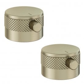 Eastbrook Meriden Half Knurling Brass Pair Handle For Wall Mounted 3TH Basin/Bath Mixer Tap Brushed Brass   98.2056