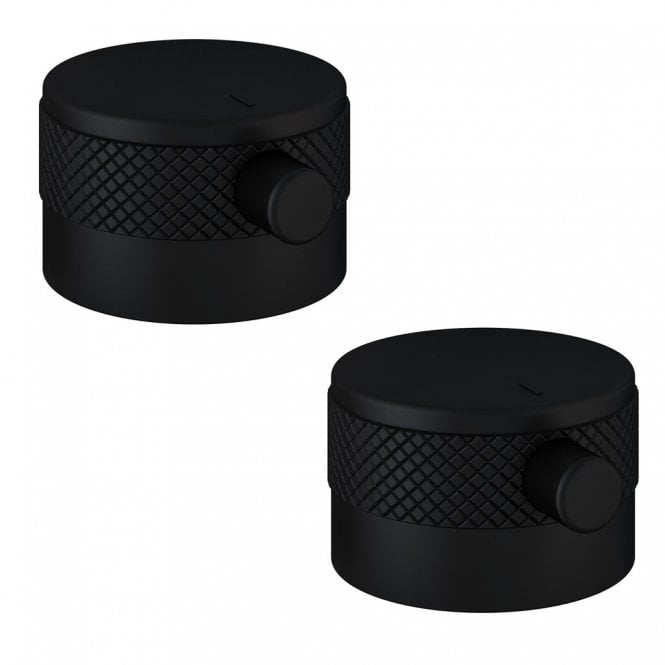 Eastbrook  Meriden Half Knurling Brass Pair Handle For Wall Mounted 3TH Basin/Bath Mixer Tap Matt Black   98.2055