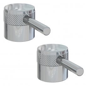 Eastbrook Meriden Half Knurling Brass Pair Handle With Round Lever For Body Two Holes Tap Chrome   98.2031