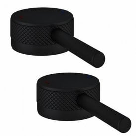 Eastbrook Meriden Half Knurling Brass Single Handle With Round Lever For Freestanding Bath Tap Matt Black   98.2065