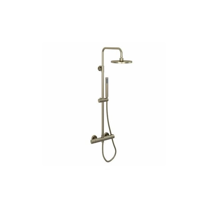 Eastbrook  Meriden Round Telescopic Shower Set With Bar Valve Brushed Brass   98.2086