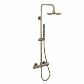 Eastbrook Meriden Round Telescopic Shower Set With Bar Valve Brushed Brass   98.2086
