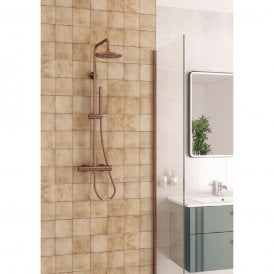 Eastbrook Meriden Round Telescopic Shower Set With Bar Valve Brushed Bronze 98.4023