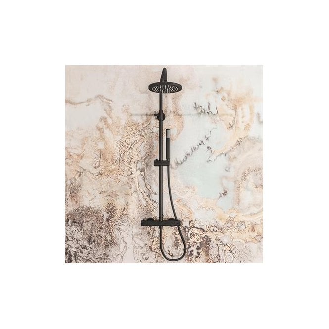 Eastbrook  Meriden Round Telescopic Shower Set With Bar Valve Matt Black   98.2085