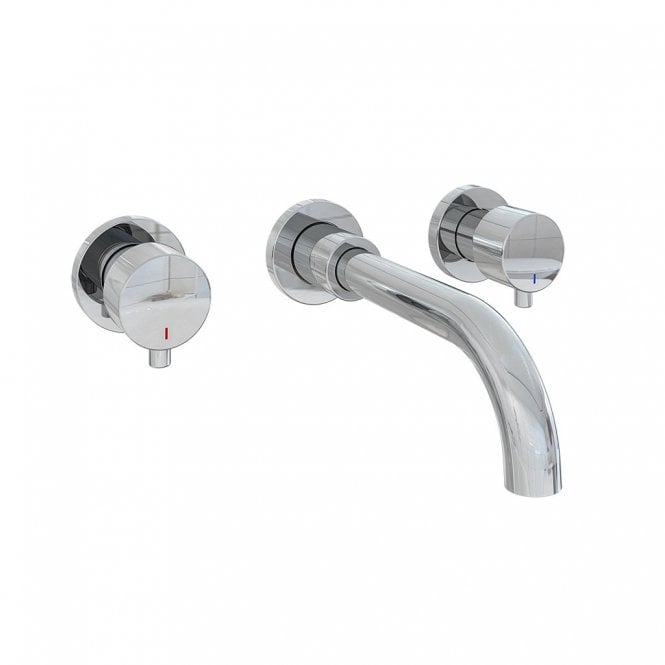 Eastbrook  Meriden Three Hole Wall Mounted Basin Tap Set Chrome   98.2047