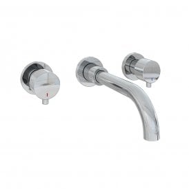 Eastbrook Meriden Three Hole Wall Mounted Basin Tap Set Chrome   98.2047