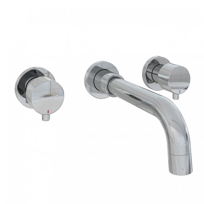 Eastbrook  Meriden Three Hole Wall Mounted Bath Tap Set Chrome   98.2044