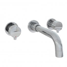 Eastbrook Meriden Three Hole Wall Mounted Bath Tap Set Chrome   98.2044