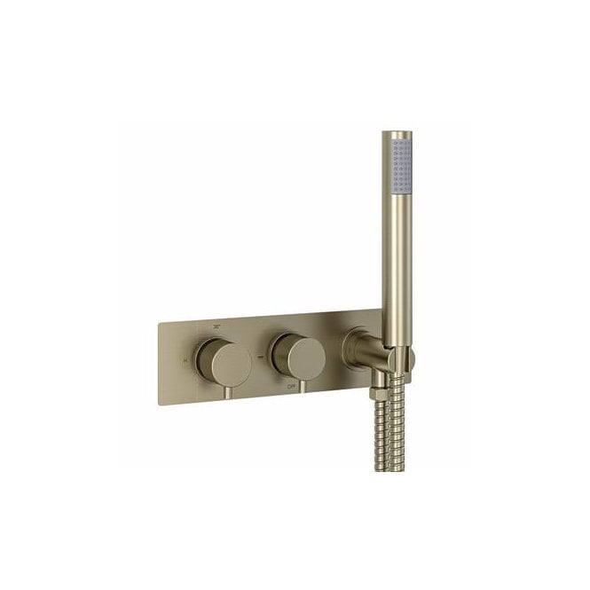 Eastbrook  Meriden Two Way Wall Mounted Thermostatic Shower Valve With Handset Brushed Brass   98.2069