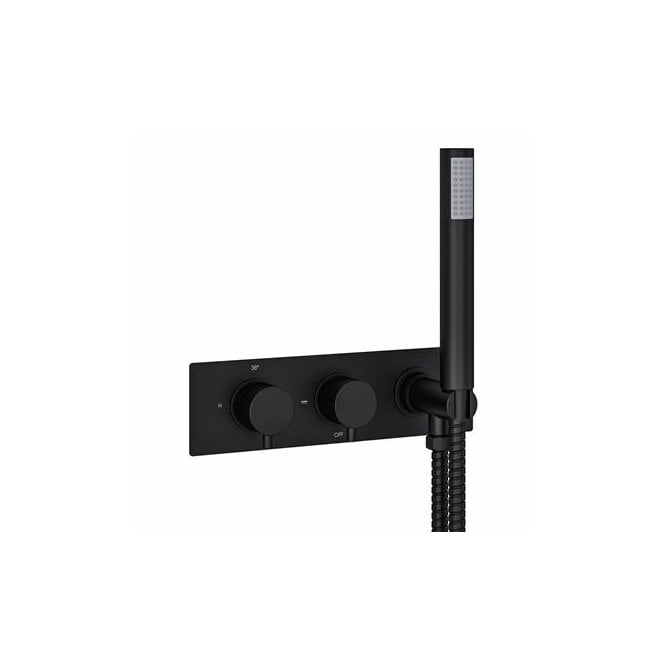 Eastbrook  Meriden Two Way Wall Mounted Thermostatic Shower Valve With Handset Matt Black   98.2068