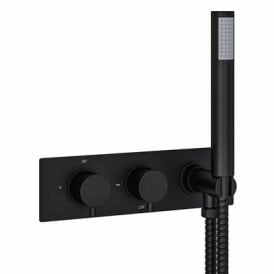 Eastbrook Meriden Two Way Wall Mounted Thermostatic Shower Valve With Handset Matt Black   98.2068