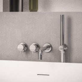 Eastbrook Meriden Wall Mounted 4 Hole Bath Shower Mixer Set Chrome   98.4005