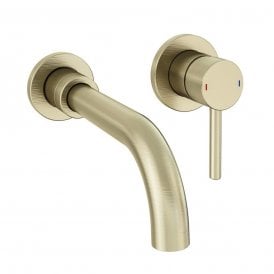Eastbrook Meriden Wall Mounted Basin Mixer Brushed Brass   98.2009