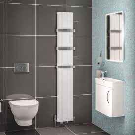 Eastbrook Mersey 1800mm x 280mm Aluminium Radiator Matt White   41.0449