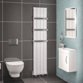 Eastbrook Mersey 1800mm x 375mm Aluminium Radiator Matt White   41.0450