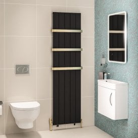 Eastbrook Mersey 1800mm x 470mm Aluminium Radiator Matt Black   41.0461