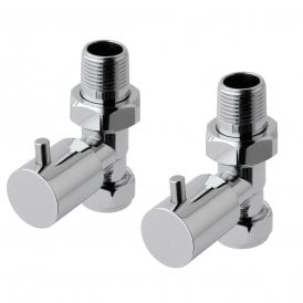 Eastbrook Minimalist Radiator Valves Straight (Pair) Chrome   41.3005