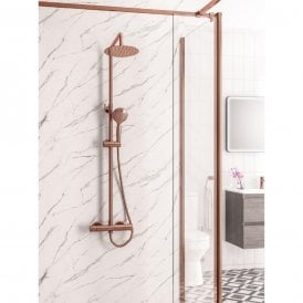 Eastbrook Modern Round Thermostatic Shower Brushed Bronze 60.2013