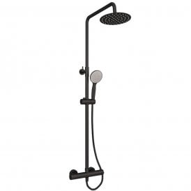 Eastbrook Modern Round Thermostatic Shower Matt Black   60.1003