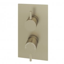 Eastbrook Modern Round Thermostatic Two Way Concealed Shower Valve Brushed Brass   60.1023