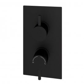 Eastbrook Modern Round Thermostatic Two Way Concealed Shower Valve Matt Black   60.1016