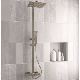 Eastbrook Modern Square Thermostatic Shower Brushed Brass   60.1006