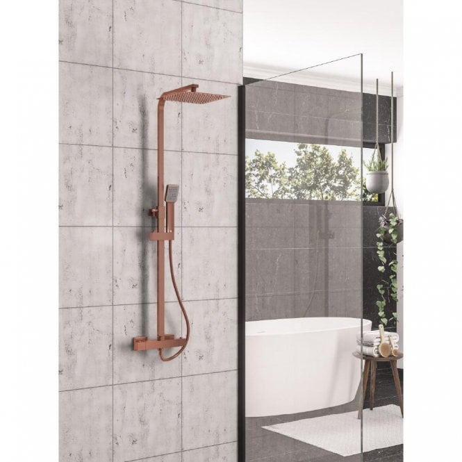 Eastbrook  Modern Square Thermostatic Shower Brushed Bronze 60.2014
