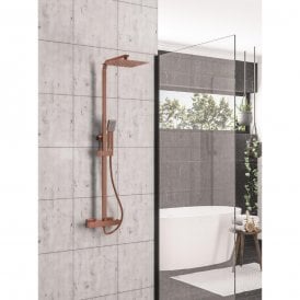 Eastbrook Modern Square Thermostatic Shower Brushed Bronze 60.2014