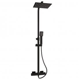 Eastbrook Modern Square Thermostatic Shower Matt Black   60.1004