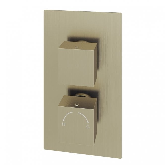 Eastbrook  Modern Square Thermostatic Two Way Concealed Shower Valve Brushed Brass   60.1043