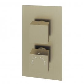Eastbrook Modern Square Thermostatic Two Way Concealed Shower Valve Brushed Brass   60.1043