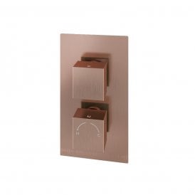 Eastbrook Modern Square Thermostatic Two Way Concealed Shower Valve Brushed Bronze 60.2016