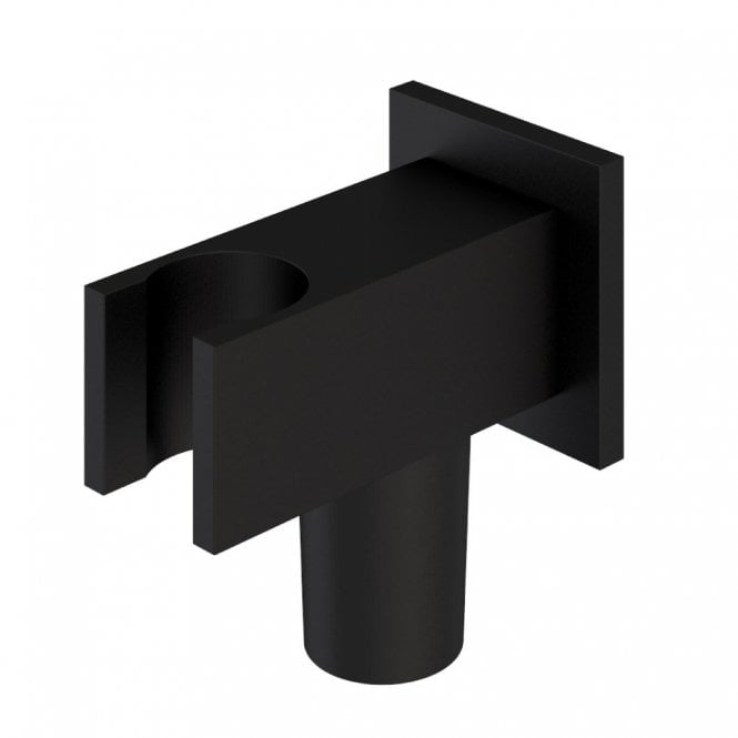 Eastbrook  Modern Square Wall Elbow & Shower Handset Holder Matt Black   60.1038