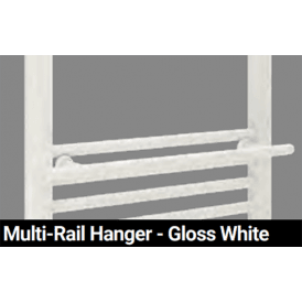 Eastbrook Multirail Straight Towel Hanger 400mm Gloss White   101.0012