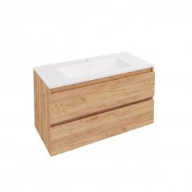 Eastbrook Olympia 100cm Wall Hung Drawer Unit Warm oak 39.0010