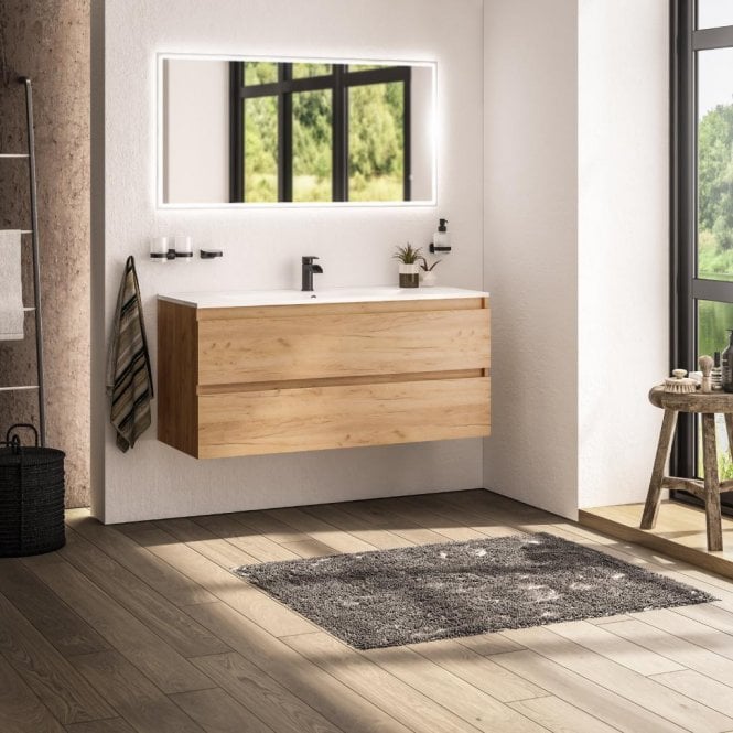 Eastbrook  Olympia 120cm Wall Hung Drawer Unit Warm Oak 39.0012