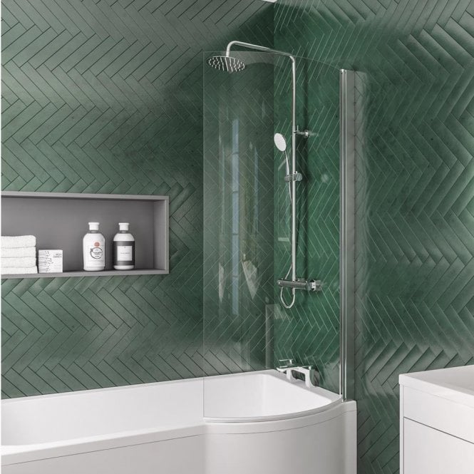 Eastbrook  P Shaped Bath Screen Right Hand Chrome   49.2002